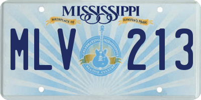 MS license plate MLV213