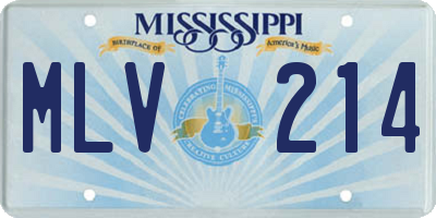 MS license plate MLV214