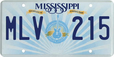 MS license plate MLV215