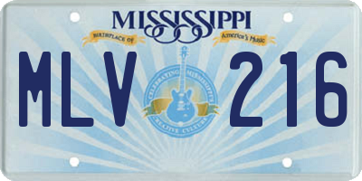 MS license plate MLV216