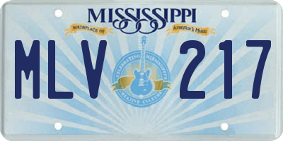 MS license plate MLV217