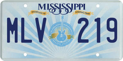 MS license plate MLV219