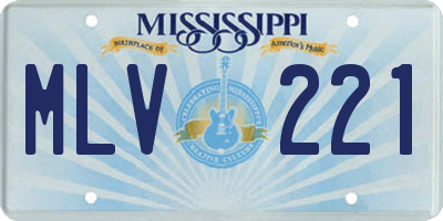 MS license plate MLV221