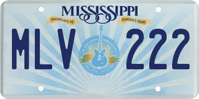 MS license plate MLV222