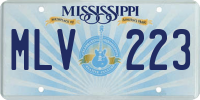MS license plate MLV223