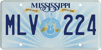 MS license plate MLV224