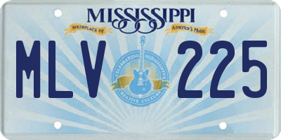 MS license plate MLV225