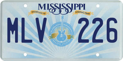 MS license plate MLV226