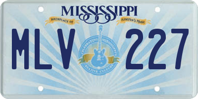 MS license plate MLV227