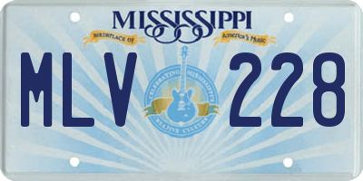 MS license plate MLV228