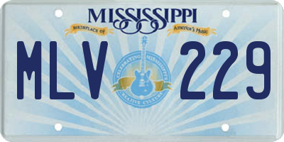 MS license plate MLV229