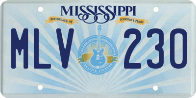 MS license plate MLV230