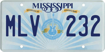 MS license plate MLV232