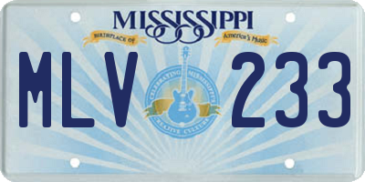 MS license plate MLV233