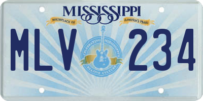 MS license plate MLV234