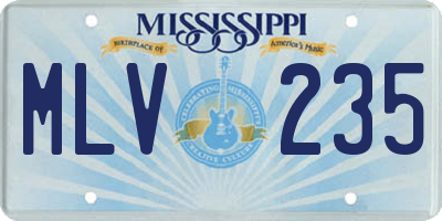 MS license plate MLV235