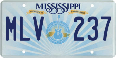 MS license plate MLV237