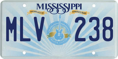 MS license plate MLV238