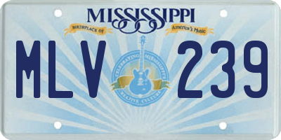 MS license plate MLV239
