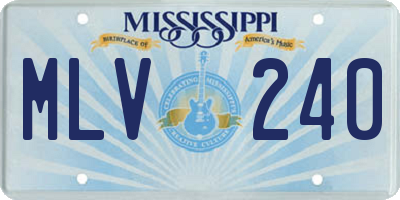 MS license plate MLV240