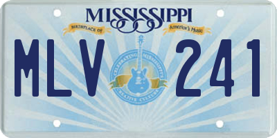 MS license plate MLV241