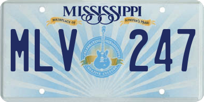 MS license plate MLV247