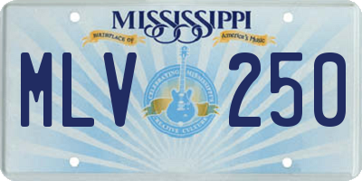 MS license plate MLV250