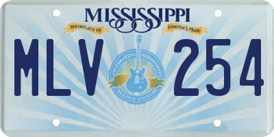 MS license plate MLV254