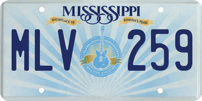 MS license plate MLV259