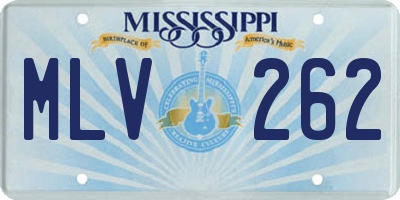 MS license plate MLV262