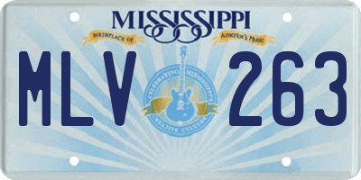 MS license plate MLV263