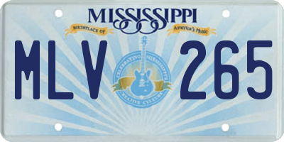 MS license plate MLV265