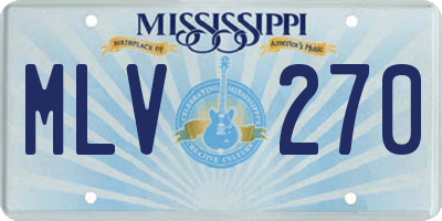 MS license plate MLV270