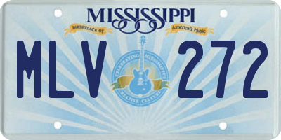 MS license plate MLV272