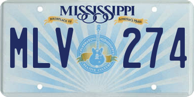 MS license plate MLV274
