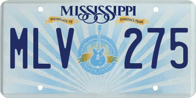 MS license plate MLV275