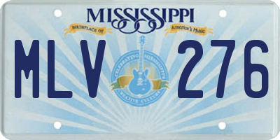 MS license plate MLV276