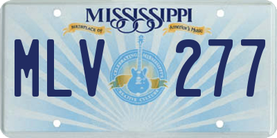 MS license plate MLV277