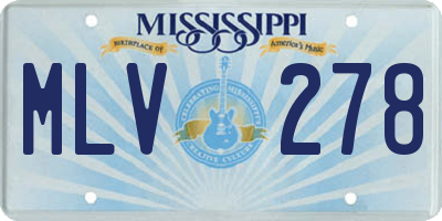 MS license plate MLV278