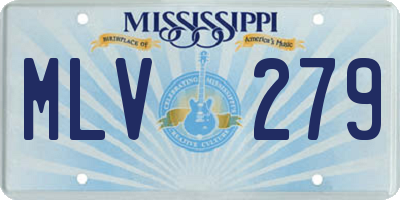 MS license plate MLV279