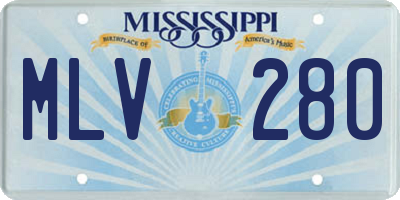 MS license plate MLV280