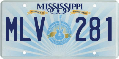 MS license plate MLV281