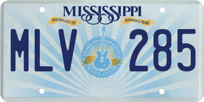 MS license plate MLV285