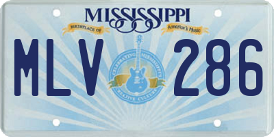 MS license plate MLV286