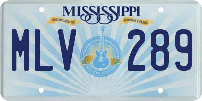MS license plate MLV289