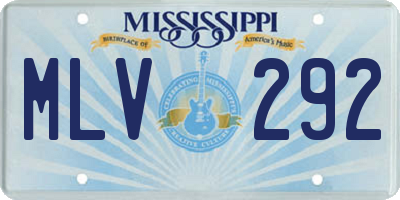 MS license plate MLV292