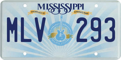 MS license plate MLV293