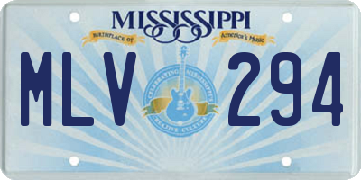 MS license plate MLV294