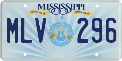 MS license plate MLV296