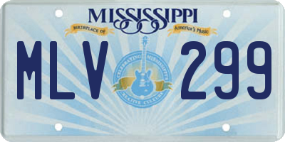 MS license plate MLV299